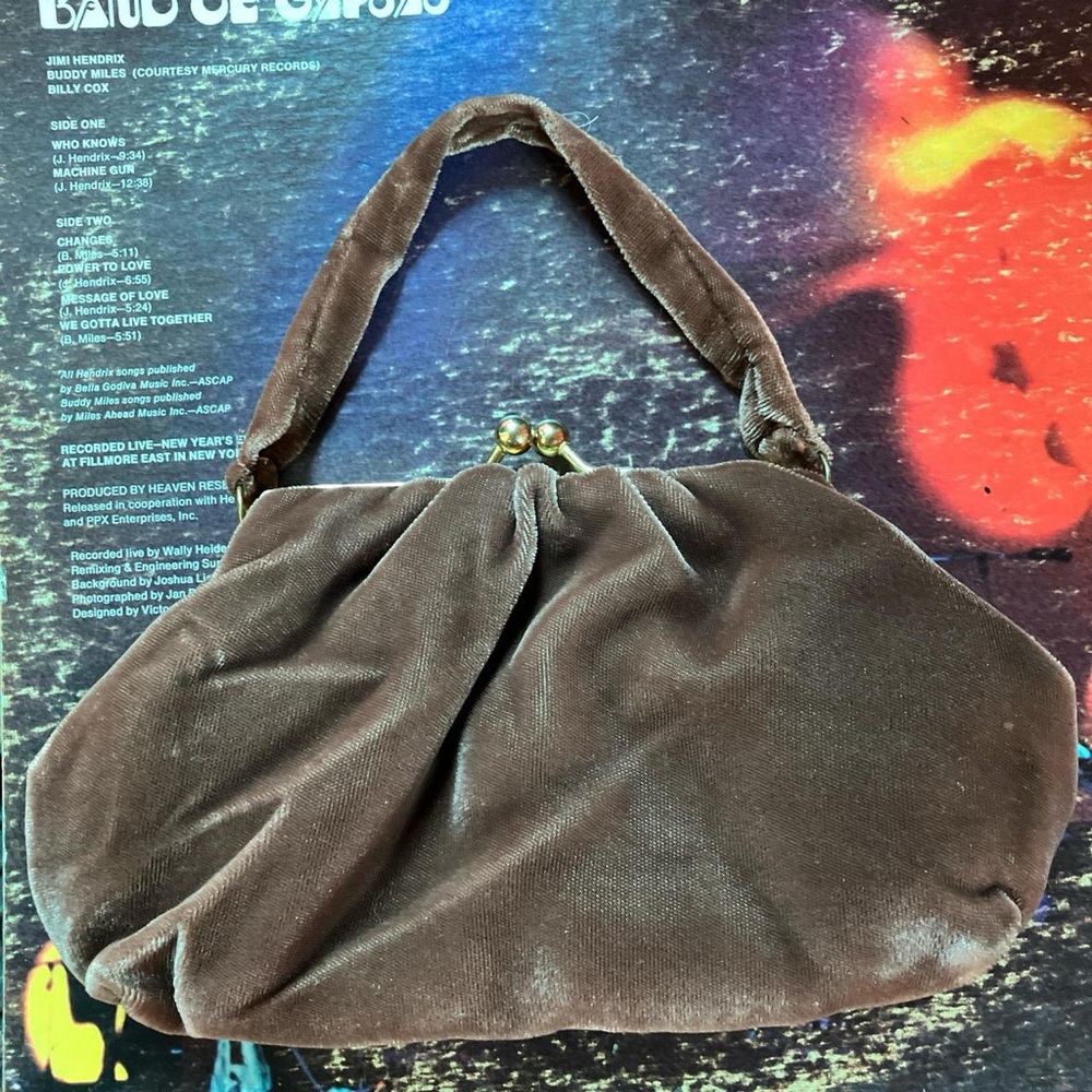 Elegant Brown Velvet Clutch Wristlet